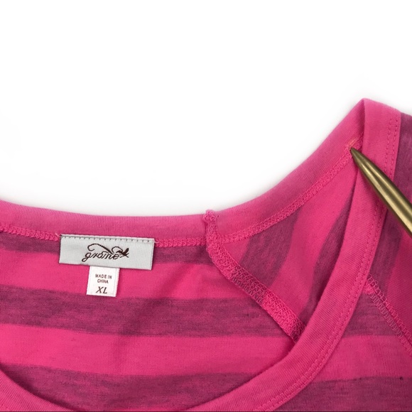 Graine Junior’s XL Hi-Low Top Pink Gray Stripes - Picture 7 of 8